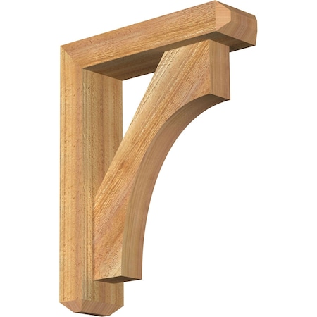 Ekena Millwork Westlake Craftsman Rough Sawn Bracket w/ Offset Brace, Western Red Cedar, 4"W x 14"D x 18"H BKT0402X14X18WTL04RWR